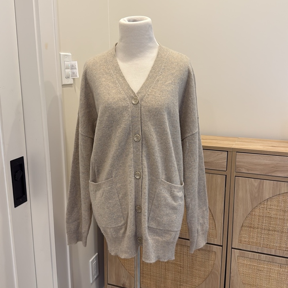 Sablyn beige cardigan with pockets